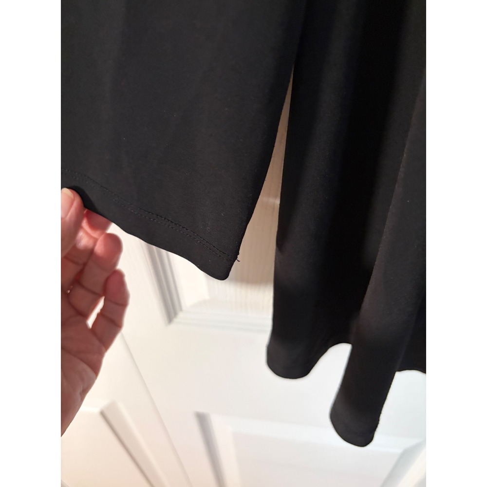 Evan-Picone Black Open Front Draped Cardigan Blazer Jacket Women S - Picture 4 of 7
